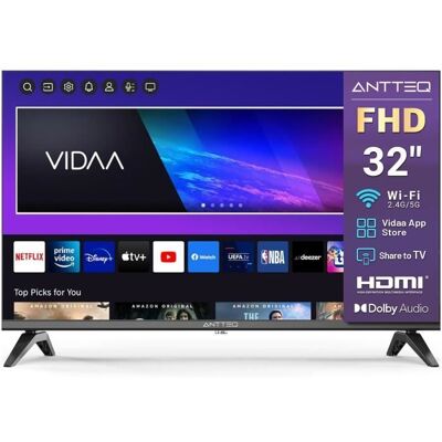 Smart TV 32 Pouces - ANTTEQ - Vita Series - Full HD - Wi-Fi - HDMI - 2024 Noir - Publicité Smart TV 32 Pouces - ANTTEQ - Vita Series - Full HD - Wi-Fi - HDMI - 2024 Noir - Publicité