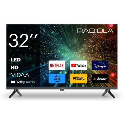 RADIOLA - RA32A2 - Téléviseur LED 32(81cm) - Smart Vidaa - HDMIx3 - Netflix - Youtube - 1366 x 768 HD - USBx2 - Mode Hotel Noir - Publicité RADIOLA - RA32A2 - Téléviseur LED 32(81cm) - Smart Vidaa - HDMIx3 - Netflix - Youtube - 1366 x 768 HD - USBx2 - Mode Hotel Noir - Publicité