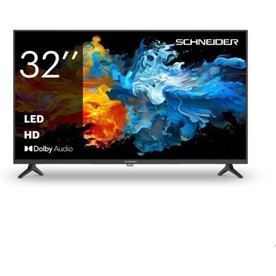 SCHNEIDER - 32A3 - TV D-LED 2K HD 32 (80 cm) - Non smart - 1366×768p - 3xHDMI 1.4 - 2xUSB - Triple Tuner - Dolby Audio - Mode Hotel Noir - Publicité SCHNEIDER - 32A3 - TV D-LED 2K HD 32 (80 cm) - Non smart - 1366×768p - 3xHDMI 1.4 - 2xUSB - Triple Tuner - Dolby Audio - Mode Hotel Noir - Publicité