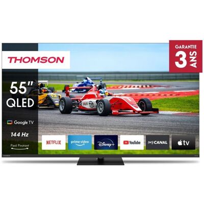 Thomson 55QG7C14 - TV QLED 55 (139 cm) - 4K UHD 3840x2160 - 144 Hz - Google TV - 2xHDMI 2.1 + 2xHDMI 2.0 - WiFi Noir - Publicité Thomson 55QG7C14 - TV QLED 55 (139 cm) - 4K UHD 3840x2160 - 144 Hz - Google TV - 2xHDMI 2.1 + 2xHDMI 2.0 - WiFi Noir - Publicité