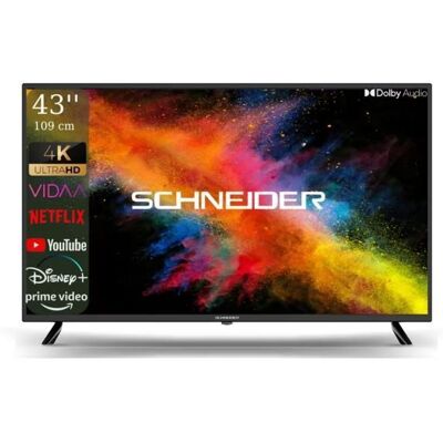 Televizor Smart SCHNEIDER 43SC691K Ultra HD 4K 109 cm Audio Dolby Disney Plus YouTube Wi-Fi VIDAA OS Clasa E Negru Noir - Publicité Televizor Smart SCHNEIDER 43SC691K Ultra HD 4K 109 cm Audio Dolby Disney Plus YouTube Wi-Fi VIDAA OS Clasa E Negru Noir - Publicité
