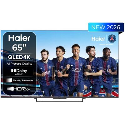 Haier H65S85GUX - TV QLED 65 (164 cm) - 4K UHD 3840x2160 - HDR10+ - Google TV - 4xHDMI 2.1 - WiFi Noir - Publicité Haier H65S85GUX - TV QLED 65 (164 cm) - 4K UHD 3840x2160 - HDR10+ - Google TV - 4xHDMI 2.1 - WiFi Noir - Publicité