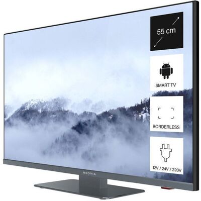 NEOVIA Smart TV 22 55 cm Android Connecté Internet WiFi + Bluetooth - 12V/24V/220V - Camping car Bateau Poids lourd Cuisine Noir - Publicité NEOVIA Smart TV 22 55 cm Android Connecté Internet WiFi + Bluetooth - 12V/24V/220V - Camping car Bateau Poids lourd Cuisine Noir - Publicité