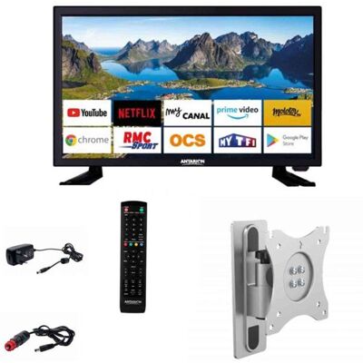 Pack ANTARION TV LED 21.5 54cm Téléviseur Full HD Andoid Smart + Support Tv Camping Car Noir - Publicité Pack ANTARION TV LED 21.5 54cm Téléviseur Full HD Andoid Smart + Support Tv Camping Car Noir - Publicité