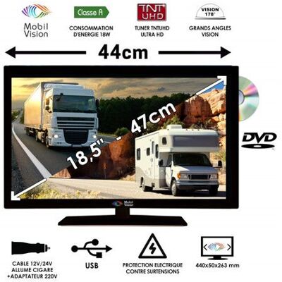 MOBIL VISION MOBILVISION Téléviseur Camping-car DVD 185 47cm - TVWS19DVD - Publicité MOBIL VISION MOBILVISION Téléviseur Camping-car DVD 185 47cm - TVWS19DVD - Publicité