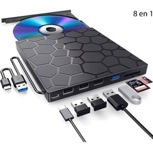 JEIIBRZUI Lecteur CD/DVD externe pour ordinateur portable 8 en 1 USB 3.0 ultra-mince portable graveur de CD Windows 11/10/8/7 Linux Label - Publicité JEIIBRZUI Lecteur CD/DVD externe pour ordinateur portable 8 en 1 USB 3.0 ultra-mince portable graveur de CD Windows 11/10/8/7 Linux Label - Publicité