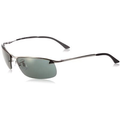Lunettes de soleil Ray-Ban RB3183 Top Bar Rectangulaire - Gris métallisé - Indice de protection 3 - Publicité Lunettes de soleil Ray-Ban RB3183 Top Bar Rectangulaire - Gris métallisé - Indice de protection 3 - Publicité