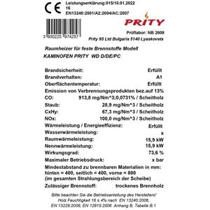 Poêle à bois hydraulique Prity WD W24 D – 24 kW Noir Graphite Chaudière Intégrée de 31 L Classe A Noir - Publicité Poêle à bois hydraulique Prity WD W24 D – 24 kW Noir Graphite Chaudière Intégrée de 31 L Classe A Noir - Publicité