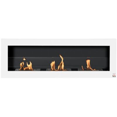 Cheminée bioéthanol - HOMCOM - murale encastrable 3 brûleurs 3 L durée 3 h - acier inox - 120x15x40cm - blanc Blanc - Publicité Cheminée bioéthanol - HOMCOM - murale encastrable 3 brûleurs 3 L durée 3 h - acier inox - 120x15x40cm - blanc Blanc - Publicité