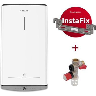 Chauffe-eau Extra plat Ariston Velis Dune 65l + Kit dinstallation Blanc - Publicité Chauffe-eau Extra plat Ariston Velis Dune 65l + Kit dinstallation Blanc - Publicité
