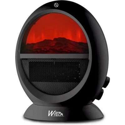 WARM TECH Foyer décoratif soufflant - 2000 W - WARMTECH - WTFED1500-N - ROND - Noir Noir - Publicité WARM TECH Foyer décoratif soufflant - 2000 W - WARMTECH - WTFED1500-N - ROND - Noir Noir - Publicité