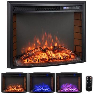 Cheminée Électrique 1500W COSTWAY Effet de Flamme 3D-3 Couleurs Ambiance-Température Luminosité Réglable-Minuterie 6H-Encastrable Noir - Publicité Cheminée Électrique 1500W COSTWAY Effet de Flamme 3D-3 Couleurs Ambiance-Température Luminosité Réglable-Minuterie 6H-Encastrable Noir - Publicité