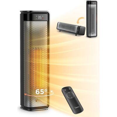 Chauffage dappoint radiateur soufflant PTC 2000W 2 positions Télécommande Soufflage 65° ECO Minuterie 24H – MIDEA NTH20-25CR Noir - Publicité Chauffage dappoint radiateur soufflant PTC 2000W 2 positions Télécommande Soufflage 65° ECO Minuterie 24H – MIDEA NTH20-25CR Noir - Publicité