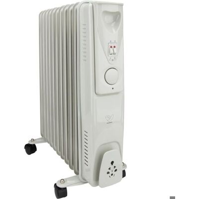 Radiateur mobile bain dhuile 2500W - blanc - Voltman Blanc - Publicité Radiateur mobile bain dhuile 2500W - blanc - Voltman Blanc - Publicité