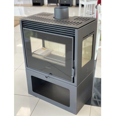 Poêle à bois PRITY PM3-TV – 13 kW Noir Graphite Classe A+ Design Panoramique avec Triple Vitrage Noir - Publicité Poêle à bois PRITY PM3-TV – 13 kW Noir Graphite Classe A+ Design Panoramique avec Triple Vitrage Noir - Publicité