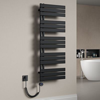 Mai & Mai Radiateur Central Sèche-Serviette 131x50 Gris Noir en Acier Inoxydable FN avec Résistance Chauffante 1000W Noir - Publicité Mai & Mai Radiateur Central Sèche-Serviette 131x50 Gris Noir en Acier Inoxydable FN avec Résistance Chauffante 1000W Noir - Publicité