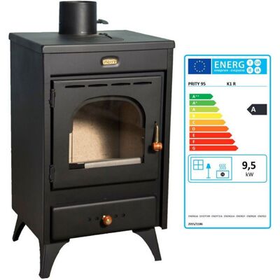 Poêle à bois Prity K1 R – 9 5 kW Noir Graphite Classe A Design Compact Noir - Publicité Poêle à bois Prity K1 R – 9 5 kW Noir Graphite Classe A Design Compact Noir - Publicité