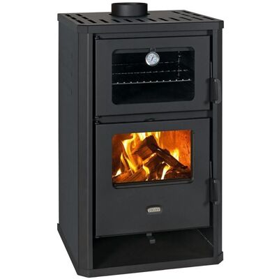 Poêle à bois avec four polycarburant cheminée bois Prity FG D - 14 kw Noir - Publicité Poêle à bois avec four polycarburant cheminée bois Prity FG D - 14 kw Noir - Publicité