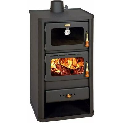 Poêle à bois avec four polycarburant cheminée bois Prity FM - 12.1 Kw Noir - Publicité Poêle à bois avec four polycarburant cheminée bois Prity FM - 12.1 Kw Noir - Publicité