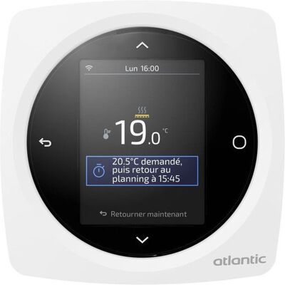 Thermostat électrique - ATLANTIC - Programmable - Connecté Blanc - Publicité Thermostat électrique - ATLANTIC - Programmable - Connecté Blanc - Publicité