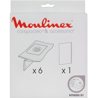 Moulinex MT000501 - Sacs d'aspirateur & Filtre - Série Compacteo compatible - Publicité Moulinex MT000501 - Sacs d'aspirateur & Filtre - Série Compacteo compatible - Publicité