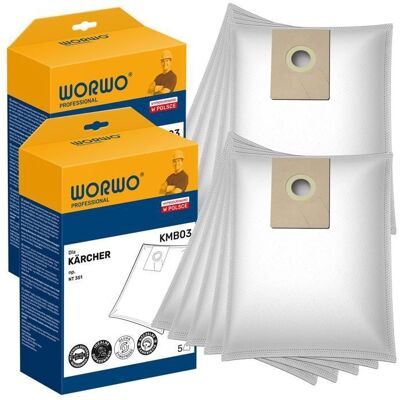 WORWO Sac d’aspirateur réutilisable pour Kärcher NT 351 25/1 NT361 ECO FLEX S 35 (10 pièces synthétique) - remplacement - Publicité WORWO Sac d’aspirateur réutilisable pour Kärcher NT 351 25/1 NT361 ECO FLEX S 35 (10 pièces synthétique) - remplacement - Publicité