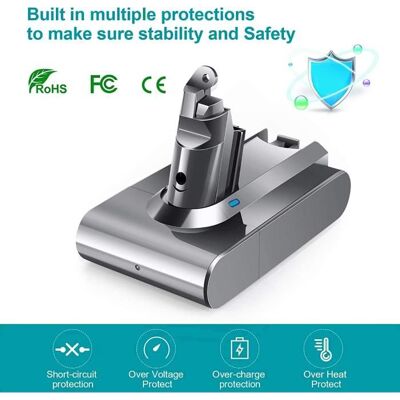 Qumox 6000mAh Batterie 216V Dyson Aspirateur compatible avec Dyson V6 séries DC62 SV03 DC58 DC59 DC61 DC72 DC74 SV06 SV09 - Publicité Qumox 6000mAh Batterie 216V Dyson Aspirateur compatible avec Dyson V6 séries DC62 SV03 DC58 DC59 DC61 DC72 DC74 SV06 SV09 - Publicité