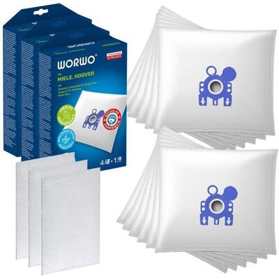 WORWO 12 sacs daspirateur Etana compatible avec Hoover Telios Plus 2400 Watt Blanc - Publicité WORWO 12 sacs daspirateur Etana compatible avec Hoover Telios Plus 2400 Watt Blanc - Publicité