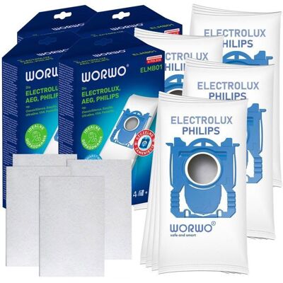 WORWO 16 sacs daspirateur pour Philips Aeg Elektrolux Easy Go Classic Silence - Publicité WORWO 16 sacs daspirateur pour Philips Aeg Elektrolux Easy Go Classic Silence - Publicité