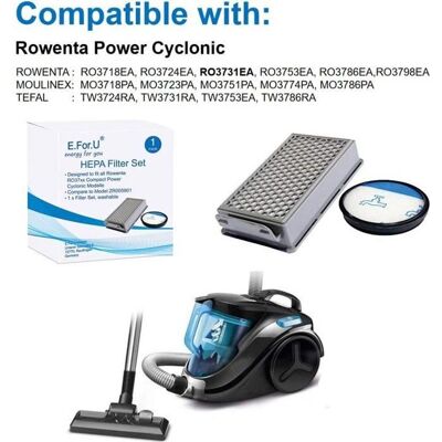 Moulinex Kit Filtre - Rowenta - ZR005901 - Compatible Aspirateur - Filtre HEPA - 2 pièces - Publicité Moulinex Kit Filtre - Rowenta - ZR005901 - Compatible Aspirateur - Filtre HEPA - 2 pièces - Publicité