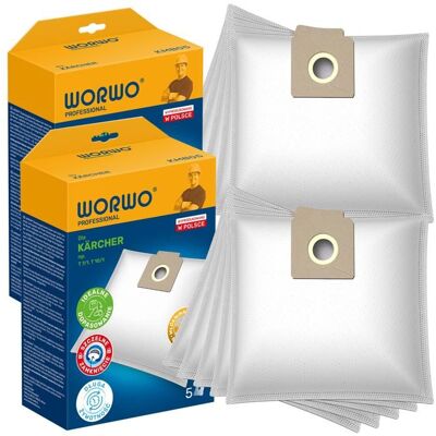 Sacs daspirateur Karcher T7-1 T8-1 T10-1 Karcher 6.904-312.0- Worwo- Lot de 10 - remplacement - synthétiques Blanc - Publicité Sacs daspirateur Karcher T7-1 T8-1 T10-1 Karcher 6.904-312.0- Worwo- Lot de 10 - remplacement - synthétiques Blanc - Publicité