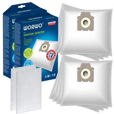 WORWO Sacs daspirateur Hoover Telios Extra H81 - 8 sacs + 2 filtres dentrée en microfibre Blanc - Publicité WORWO Sacs daspirateur Hoover Telios Extra H81 - 8 sacs + 2 filtres dentrée en microfibre Blanc - Publicité
