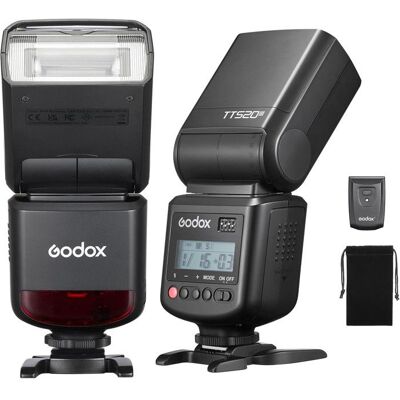 Flash amovible à griffe - GODOX - TT520III - GN33 - Manuel - Déclenchement sans fil 433 MHz Noir - Publicité Flash amovible à griffe - GODOX - TT520III - GN33 - Manuel - Déclenchement sans fil 433 MHz Noir - Publicité