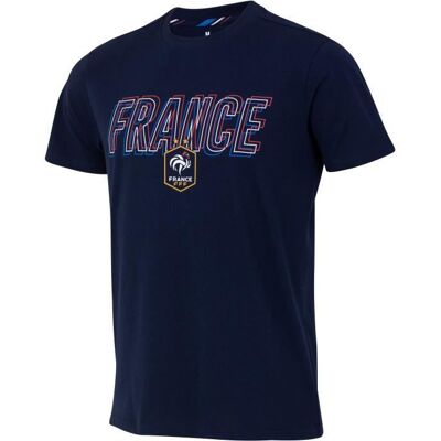 T-shirt - FFF - Collection officielle - Coton jersey 160 gr - Manches courtes - Mixte Bleu - Publicité T-shirt - FFF - Collection officielle - Coton jersey 160 gr - Manches courtes - Mixte Bleu - Publicité