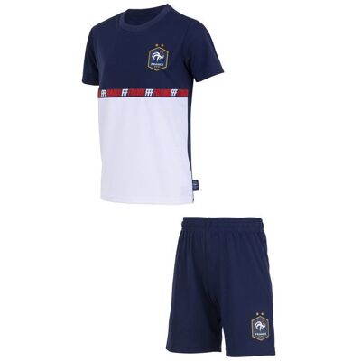 Ensemble Maillot Short FFF - FFF - Bleu - Manches Courtes - Enfant - Produit Officiel Bleu - Publicité Ensemble Maillot Short FFF - FFF - Bleu - Manches Courtes - Enfant - Produit Officiel Bleu - Publicité
