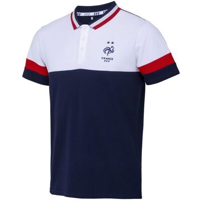 Polo - FFF - Collection officielle - Coton - Manches courtes - Bleu Bleu - Publicité Polo - FFF - Collection officielle - Coton - Manches courtes - Bleu Bleu - Publicité