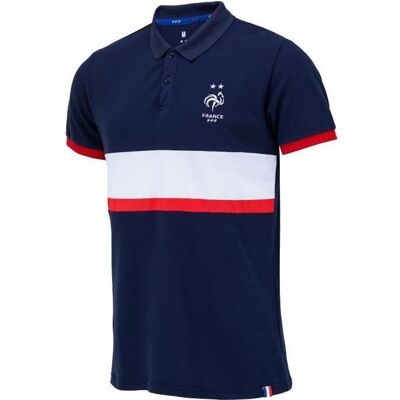 Polo - FFF - Collection officielle - Coton - Marine - Taille adulte Bleu - Publicité Polo - FFF - Collection officielle - Coton - Marine - Taille adulte Bleu - Publicité