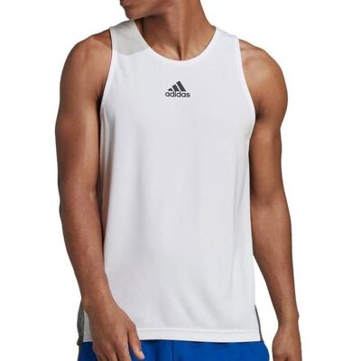 Débardeur Blanc Homme Adidas HN8511 Blanc - Publicité Débardeur Blanc Homme Adidas HN8511 Blanc - Publicité