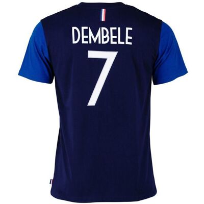 T-shirt - FFF - Ousmane DEMBELE - Collection officielle - Taille adulte - Manches courtes Bleu - Publicité T-shirt - FFF - Ousmane DEMBELE - Collection officielle - Taille adulte - Manches courtes Bleu - Publicité
