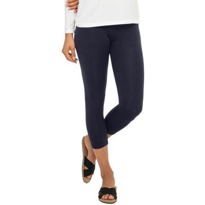 Leggings Capri 3/4 pour femme - Celodoro - Jersey stretch en coton - Bleu foncé Bleu - Publicité Leggings Capri 3/4 pour femme - Celodoro - Jersey stretch en coton - Bleu foncé Bleu - Publicité