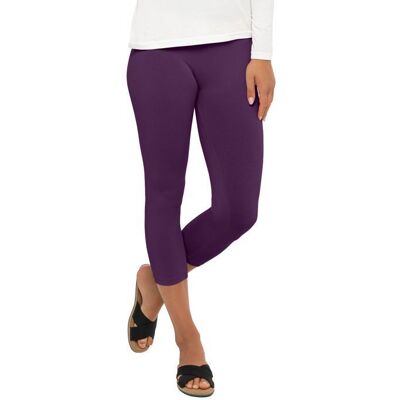 Leggings Capri 3/4 pour femme - Celodoro - Jersey stretch en coton - Violet Violet - Publicité Leggings Capri 3/4 pour femme - Celodoro - Jersey stretch en coton - Violet Violet - Publicité