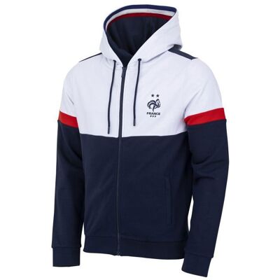 Sweat zippé capuche - FFF - Collection officielle - Coton - Produit officiel - Adulte Bleu - Publicité Sweat zippé capuche - FFF - Collection officielle - Coton - Produit officiel - Adulte Bleu - Publicité
