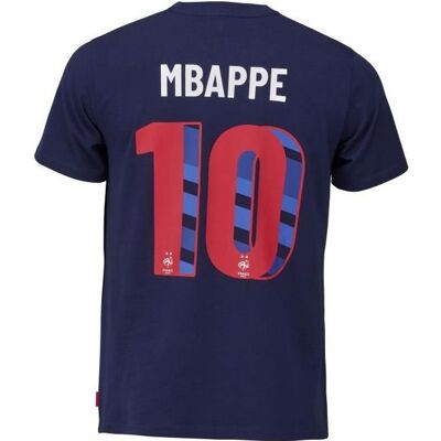 T-shirt - FFF - Kylian MBAPPE - Bleu - Manches courtes - Coton Bleu - Publicité T-shirt - FFF - Kylian MBAPPE - Bleu - Manches courtes - Coton Bleu - Publicité