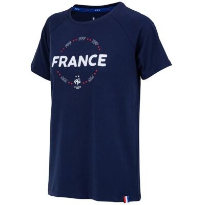 T-shirt FFF - Collection officielle EQUIPE DE FRANCE - Femme - Manches courtes - Marine Bleu - Publicité T-shirt FFF - Collection officielle EQUIPE DE FRANCE - Femme - Manches courtes - Marine Bleu - Publicité
