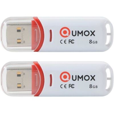 2PCS clé USB 8Go 8Gb Pen Drive USB 2.0 QUMOX Flash Stick Rouge/Blanc - Publicité 2PCS clé USB 8Go 8Gb Pen Drive USB 2.0 QUMOX Flash Stick Rouge/Blanc - Publicité