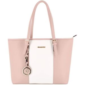 Sac Cabas Femme Fourre-tout Rayures Lycée - Gallantry - Rose - Simili cuir - Zippée Rose - Publicité Sac Cabas Femme Fourre-tout Rayures Lycée - Gallantry - Rose - Simili cuir - Zippée Rose - Publicité