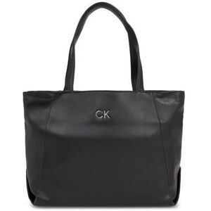Sac cabas cuir PU logo métal - Calvin klein - Femme Noir - Publicité Sac cabas cuir PU logo métal - Calvin klein - Femme Noir - Publicité