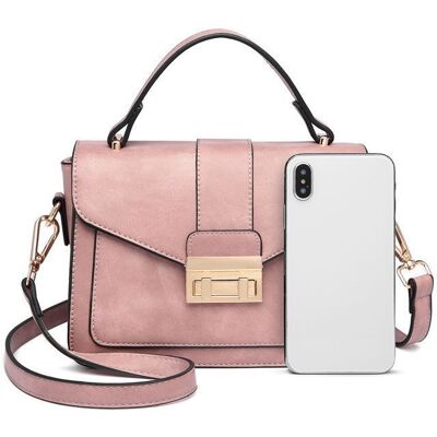 Sac à bandoulière - MISS LULU - Petit sac à rabat - Cuir PU - 22x95x16 cm - Rose Rose - Publicité Sac à bandoulière - MISS LULU - Petit sac à rabat - Cuir PU - 22x95x16 cm - Rose Rose - Publicité
