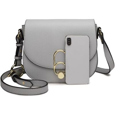 Miss Lulu Sac à Bandoulière Femme 22x8x18cm Sac à Main Femme En Cuir Pu Sac Élégant Petit Sac Bandoulière Amovible et Réglable Gris Gris - Publicité Miss Lulu Sac à Bandoulière Femme 22x8x18cm Sac à Main Femme En Cuir Pu Sac Élégant Petit Sac Bandoulière Amovible et Réglable Gris Gris - Publicité