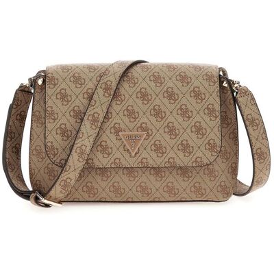 GUESS Sac à épaule brun clair marron pour femme - Meridian II Flap Crossbody Bag Latte Logo 313238 Marron - Publicité GUESS Sac à épaule brun clair marron pour femme - Meridian II Flap Crossbody Bag Latte Logo 313238 Marron - Publicité